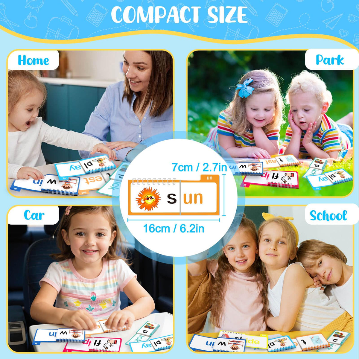 YOTOY compact backpack-size design fits learning into car, park, or home.