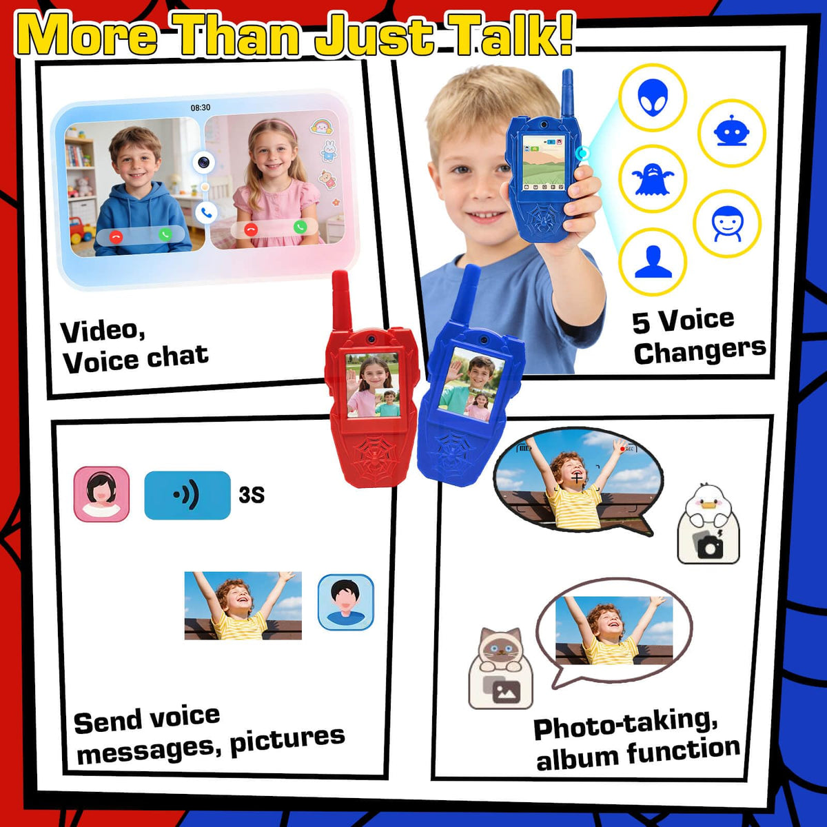 YOTOY Spider photos frame-options lets kids capture moments