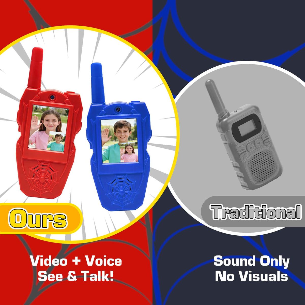 YOTOY Spider walkie side view highlighting compact grip for small hands