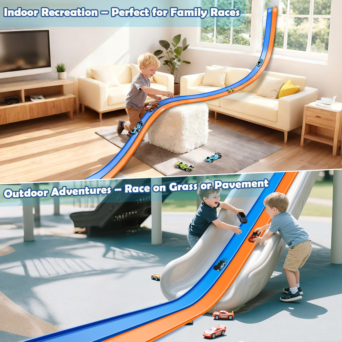Yottix track compatible with 1:64 cars with room for larger up to 1:50 scale
