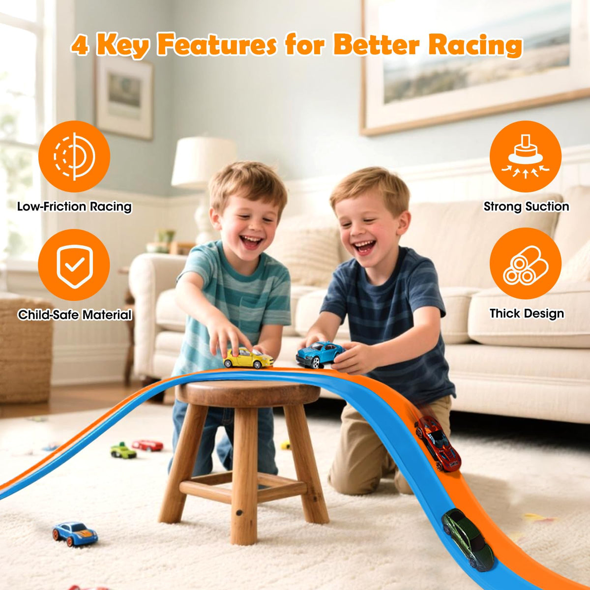 Yottix vertical racing setup with suction cups on glass or tile surfaces