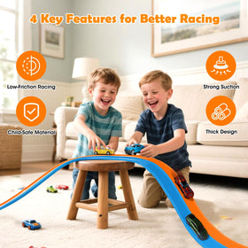Yottix vertical racing setup with suction cups on glass or tile surfaces