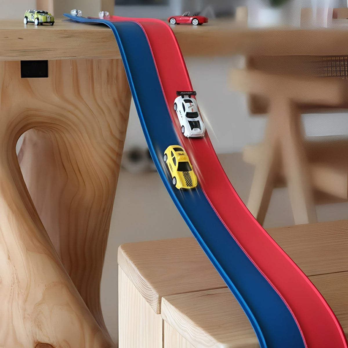 Yottix track attached to a vertical surface for a ceiling or door layout