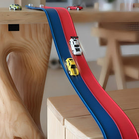 Yottix track attached to a vertical surface for a ceiling or door layout