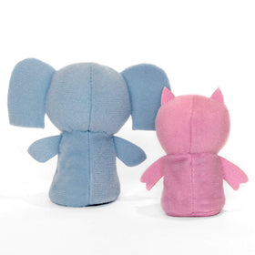 YOTTOY Elephant & Piggie finger puppets soft chenille close-up highlighting cuddly texture