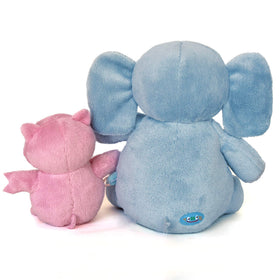 YOTTOY Elephant and Piggie plush 5in sitting, travel-friendly companion for bedtime.