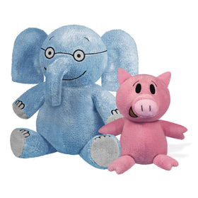 YOTTOY Elephant and Piggie soft plush 7in sitting for cuddling and storytelling.