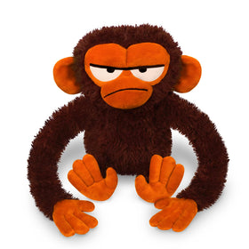 YOTTOY Grumpy Monkey plush 12-inch front view with soft fur and grumpy expression