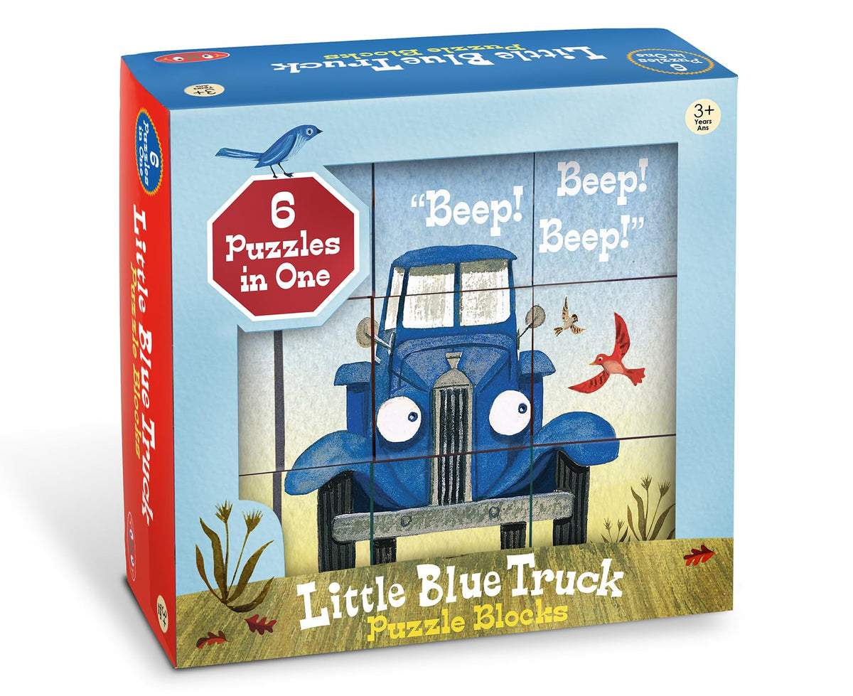 YOTTOY Little Blue Truck puzzle blocks display vibrant scenes to kickstart early learning