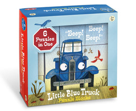 YOTTOY Little Blue Truck puzzle blocks display vibrant scenes to kickstart early learning