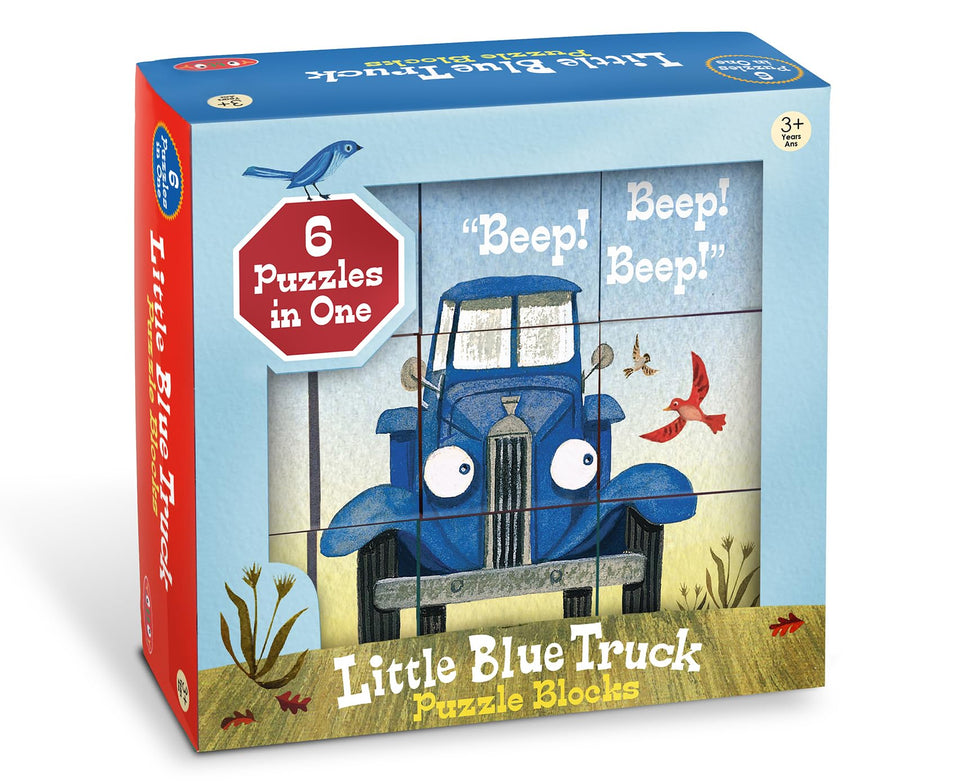 YOTTOY Little Blue Truck puzzle blocks display vibrant scenes to kickstart early learning