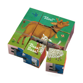 YOTTOY Little Blue Truck puzzle blocks featuring familiar truck scenes for recognition