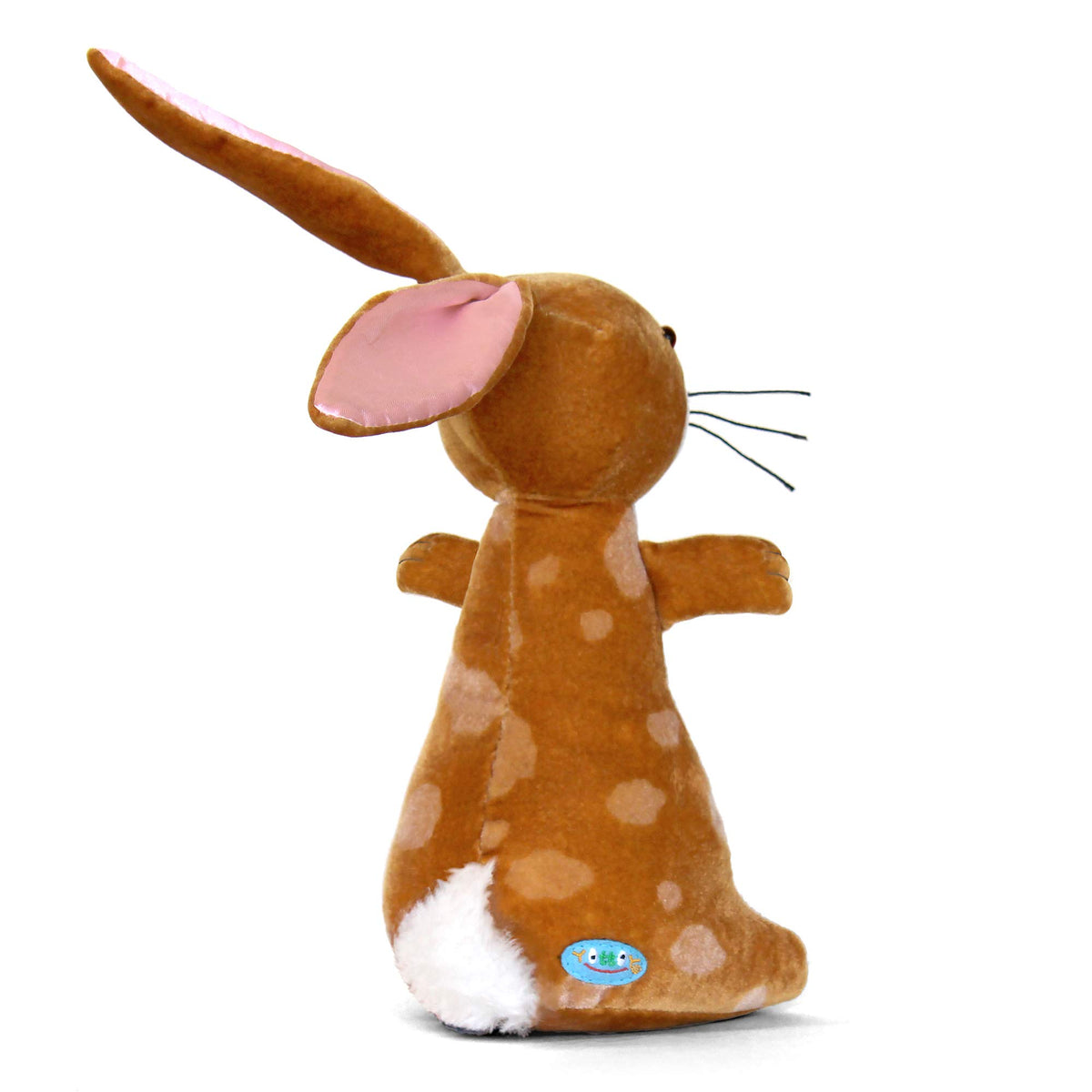 Close-up of velveteen coat on YOTTOY Velveteen Rabbit, vintage-inspired texture.