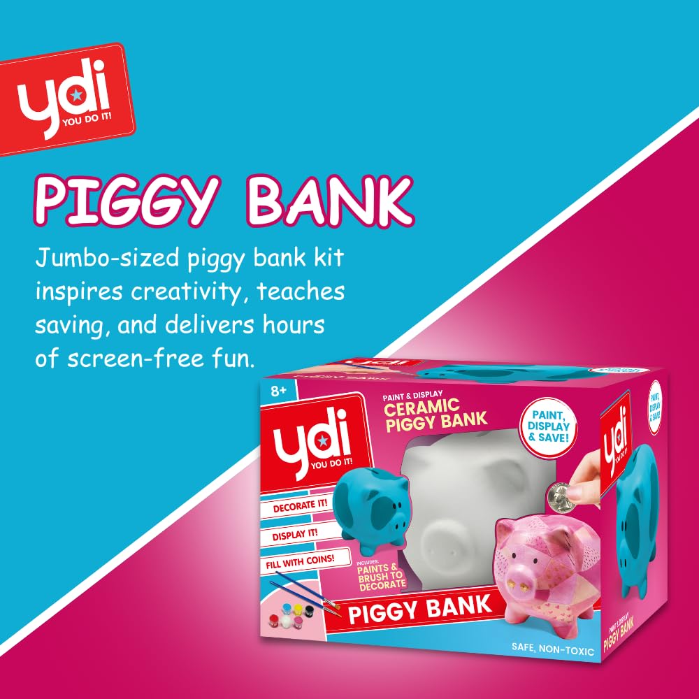 YOU DO IT piggy bank kit ceramic pig ready for color personalization