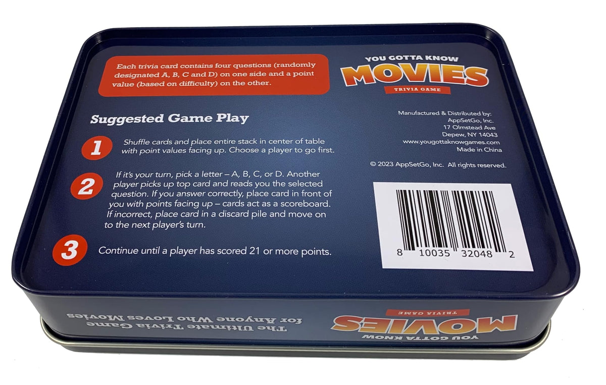 You Gotta Know Movies metal tin packaging makes gifting easy.
