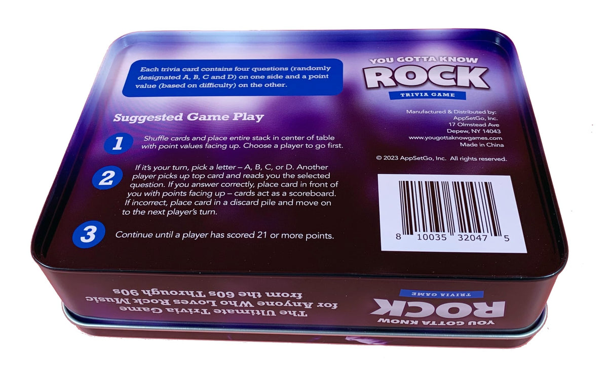 You Gotta Know Rock metal tin packaging adds stylish gift appeal