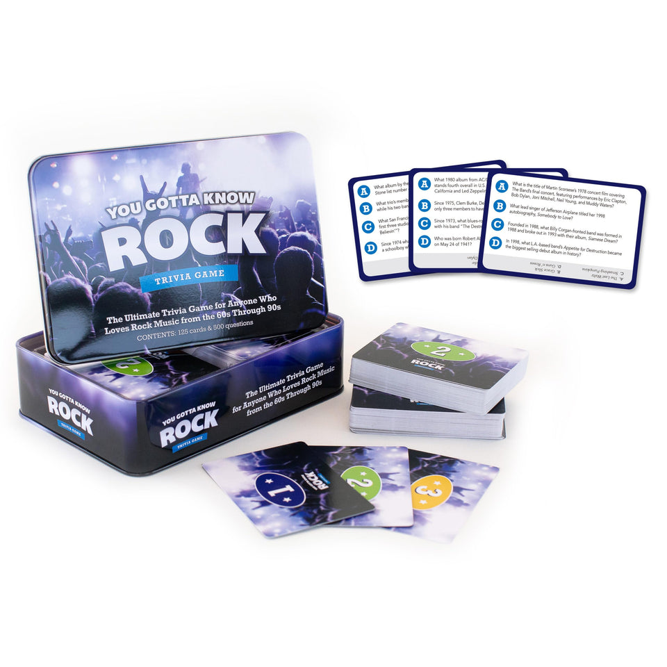 You Gotta Know Rock trivia cards showcase 125 questions for party friendly learning and fun