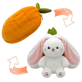 YOUBLEK bunny plush with carrot pillow offers cozy snuggles for kids.