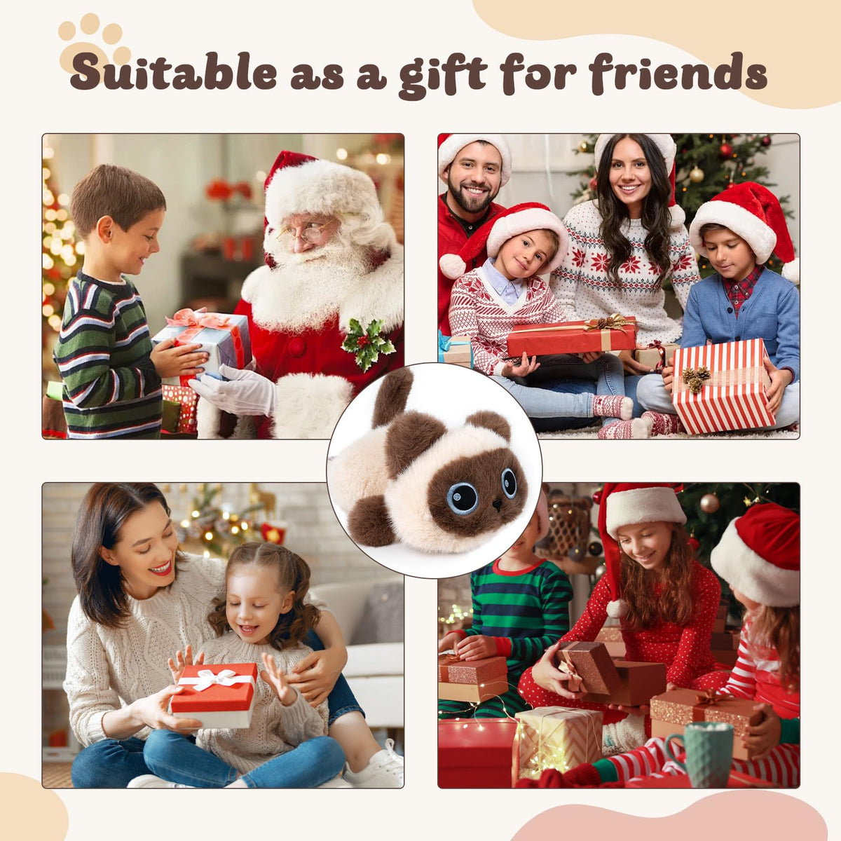 YOUBLEK car travel friendly siamese cat plush adds soothing comfort.
