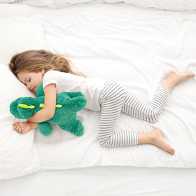 YOUBLEK green dinosaur plush close-up showing soft fabric for safe, cozy play