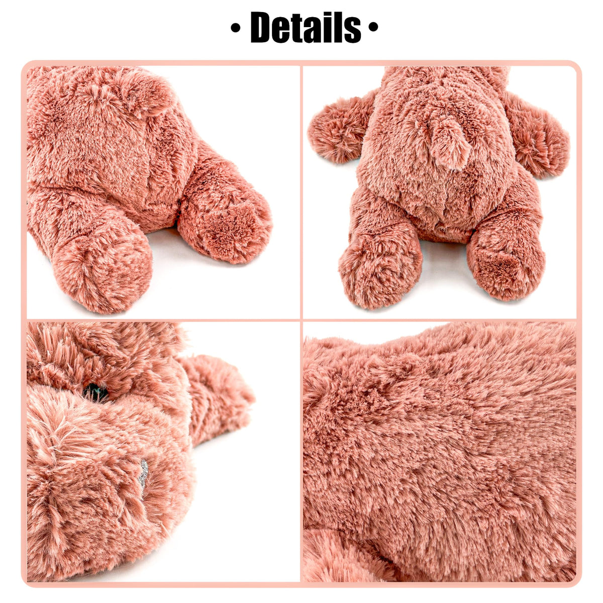 YOUBLEK pink hippo weighted plush 16-inch as playful decor in a kid's room.