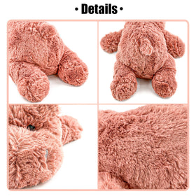 YOUBLEK pink hippo weighted plush 16-inch as playful decor in a kid's room.