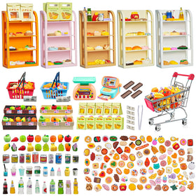 YOUHORYA 183Mini shopping cart for dollhouse shopping and pretend play