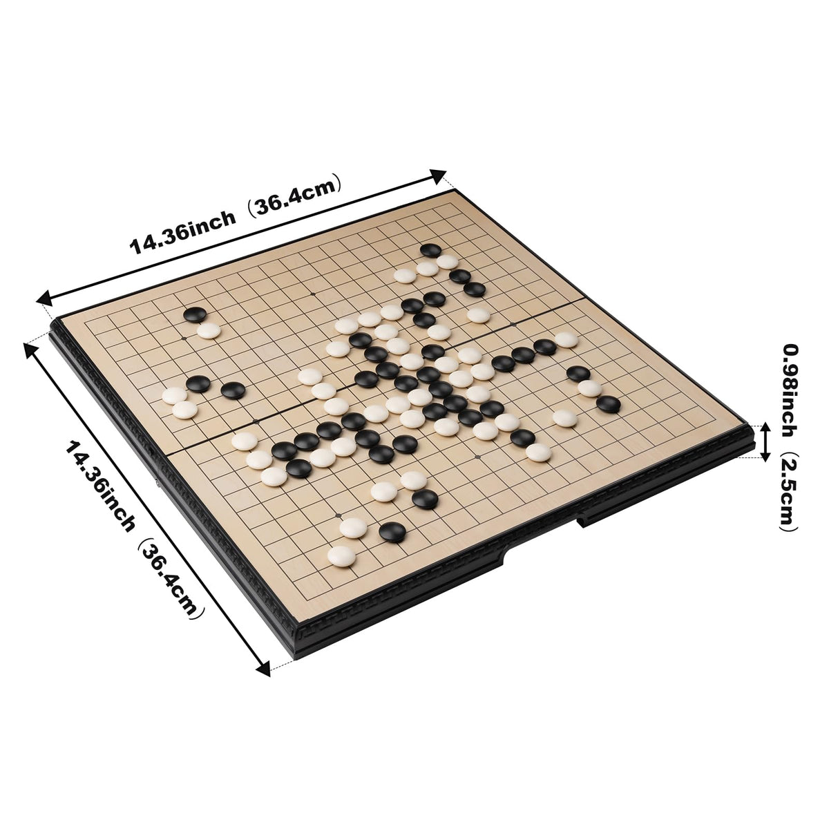YOUKEKOEE Go Set 19x19 board detail echoes authentic gameplay.