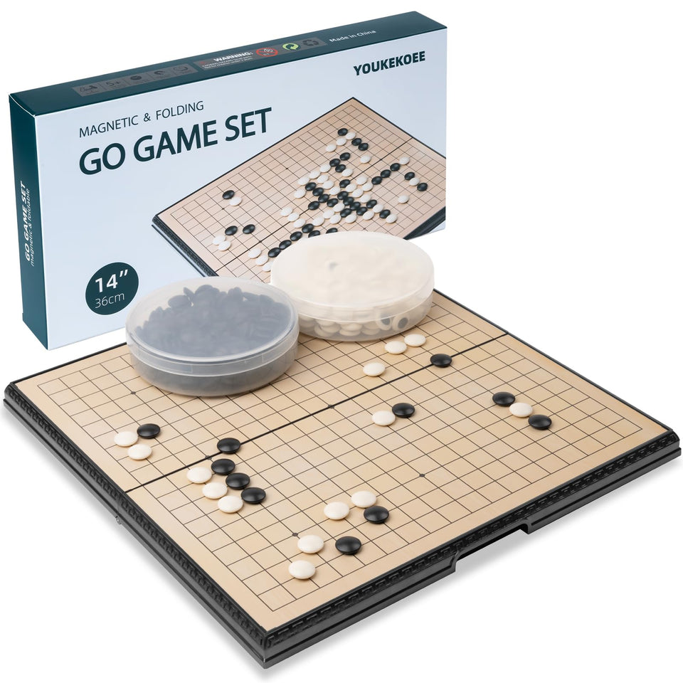 YOUKEKOEE Go Set foldable travel board for portable, stable Go play.