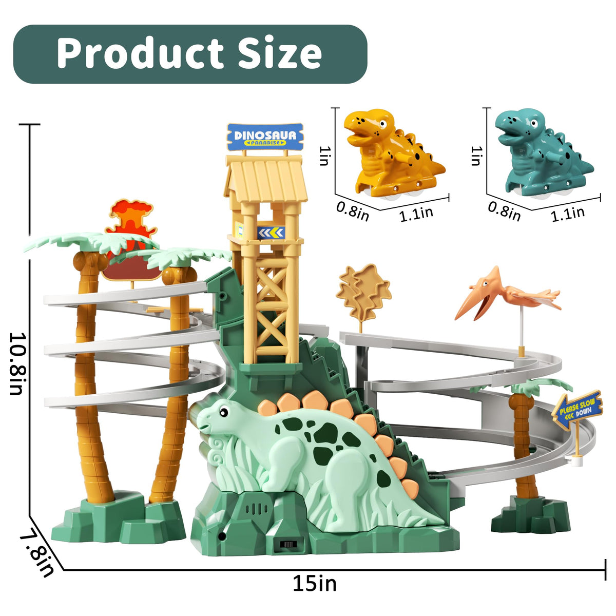 YOULEBITOYS electric dino roller coaster tracks boost active play and problem solving.