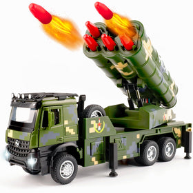 Youlechen Army Toys military truck with six missiles for immersive pretend play