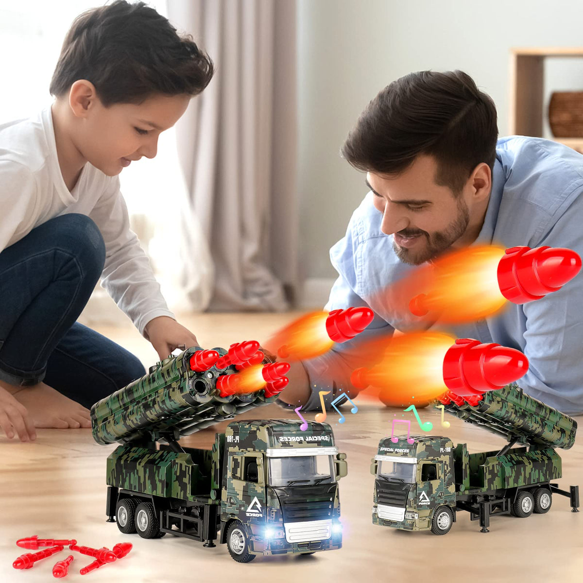 Youlechen army truck pull-back design delivers quick easy action