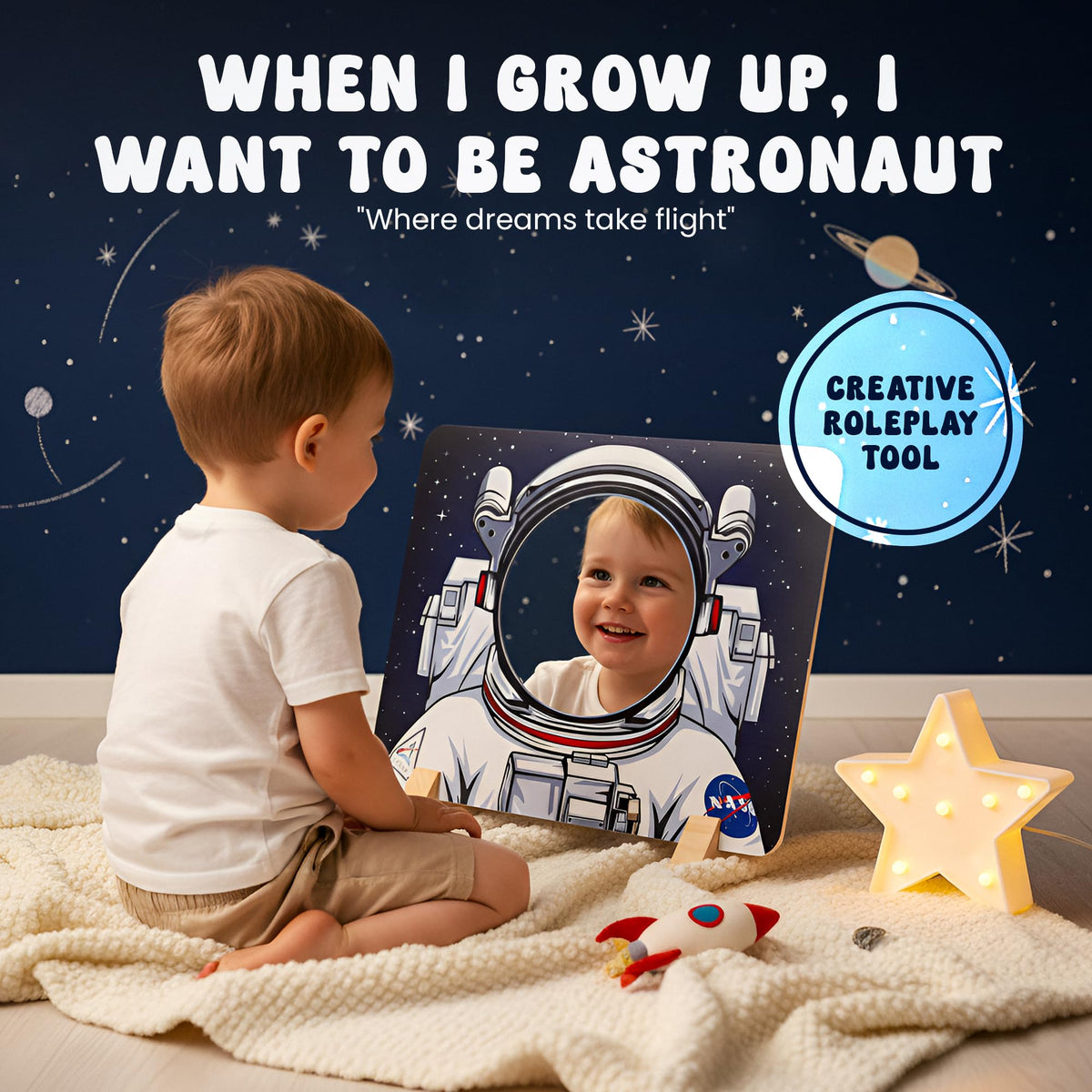 Young Supporters NASA meatball logo detail adds authentic graphics for inspiration.
