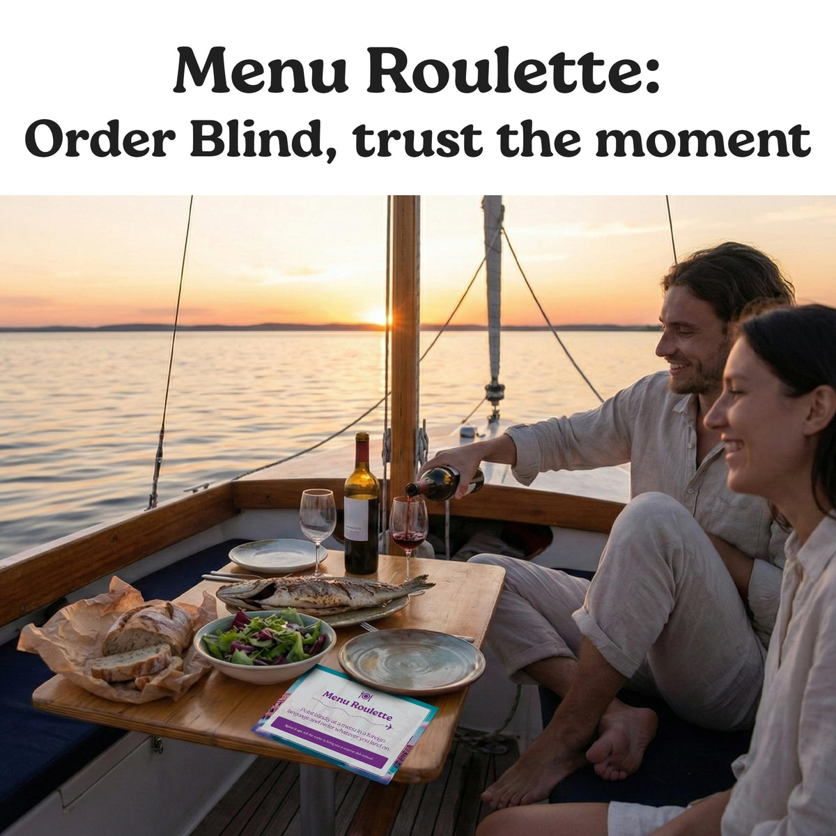 Your Lifestyle Business food challenge card invites unusual flavors on new trips.