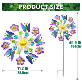 Yourongmao 40-inch metal windmill with LED lighting adds nighttime ambiance to patios and lawns.