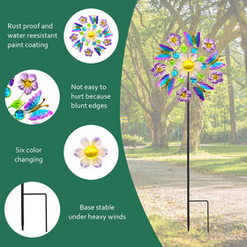 Yourongmao double-bearing wind spinner delivers smooth opposite-direction rotations for dynamic yard motion.