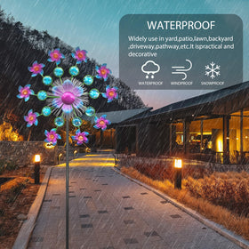 Yourongmao wind spinner with LED lights offers vibrant nighttime illumination and ambiance.