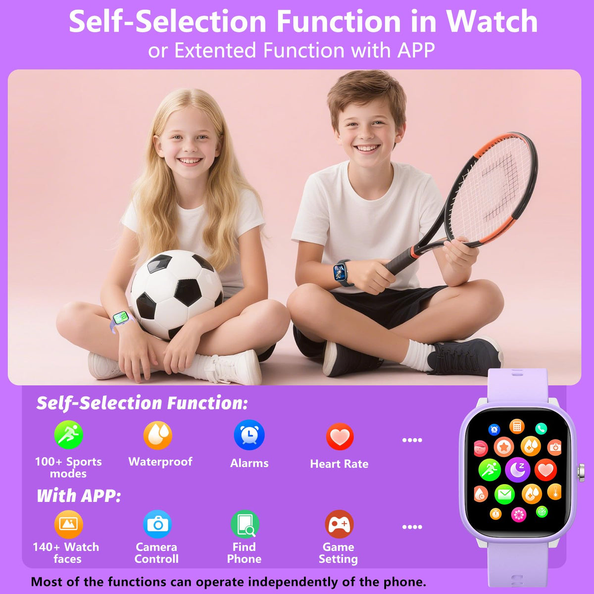 YOUSOKU Kids Watch displaying activity tracking and steps for daily play.