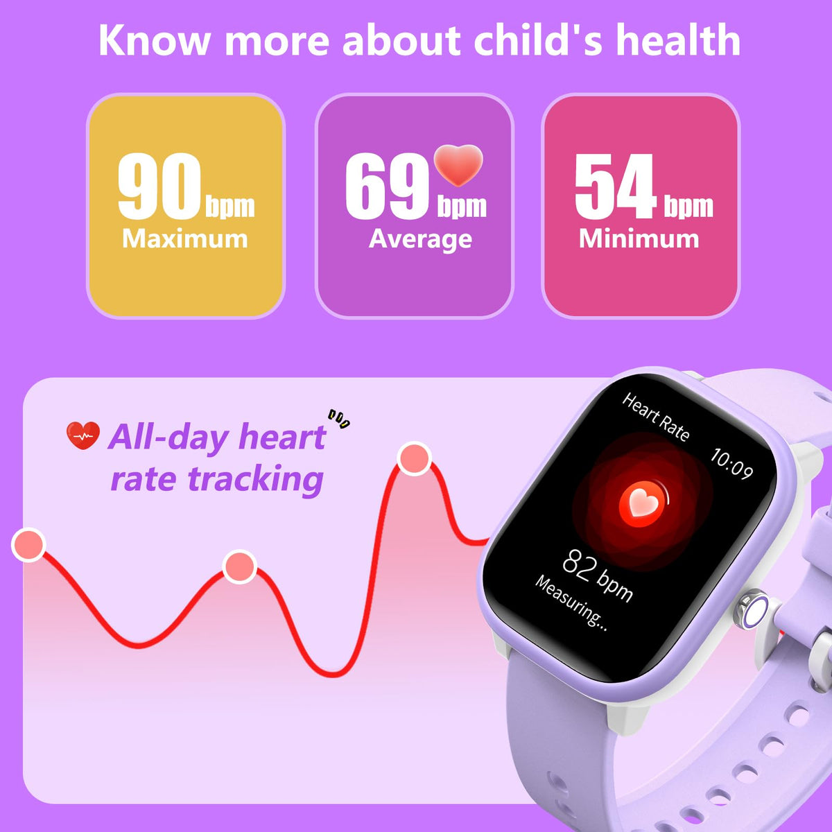 YOUSOKU Kids Watch adjustable TPU strap for growing children.