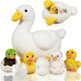 Youthfuljive mommy white duck plush, 12-inch, cozy bedtime companion.