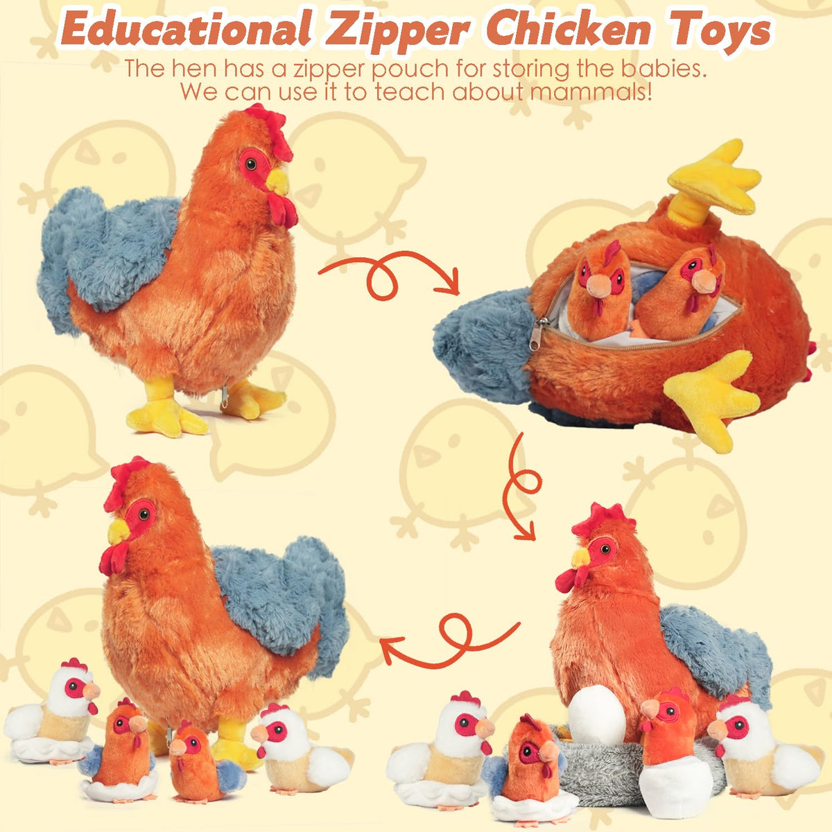Youthfuljive 9in1 chicken baby chicks attached image for interactive play
