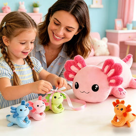 Youthfuljive baby pink axolotl plush for playful storytelling and colorful scenes