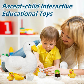 Youthfuljive four baby ducks close-up, bright colors for imaginative play.