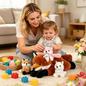 Youthfuljive orange baby fox plush, 6-7 inch size for imaginative play.