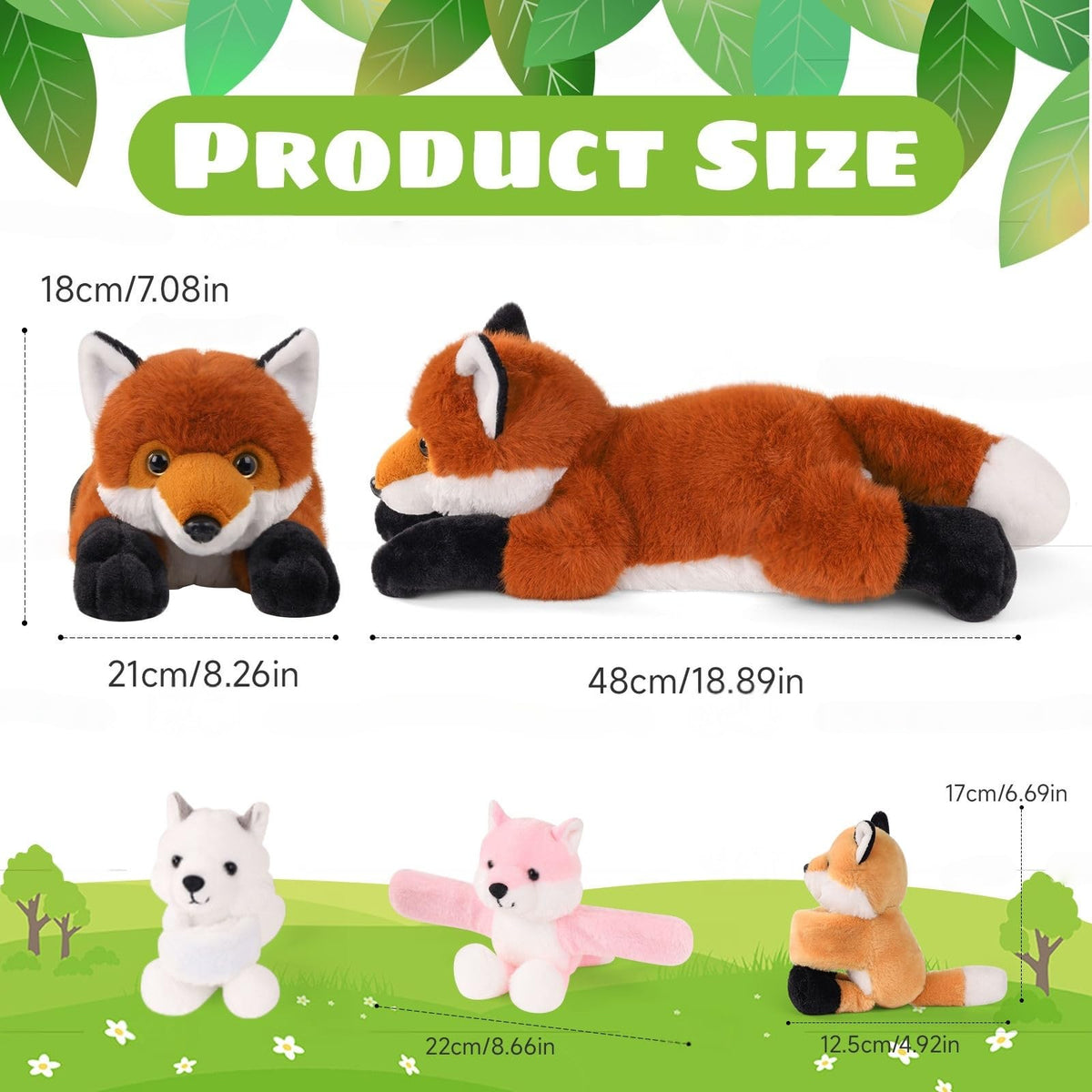 Youthfuljive yellow baby fox plush, bright decor accent for nursery.