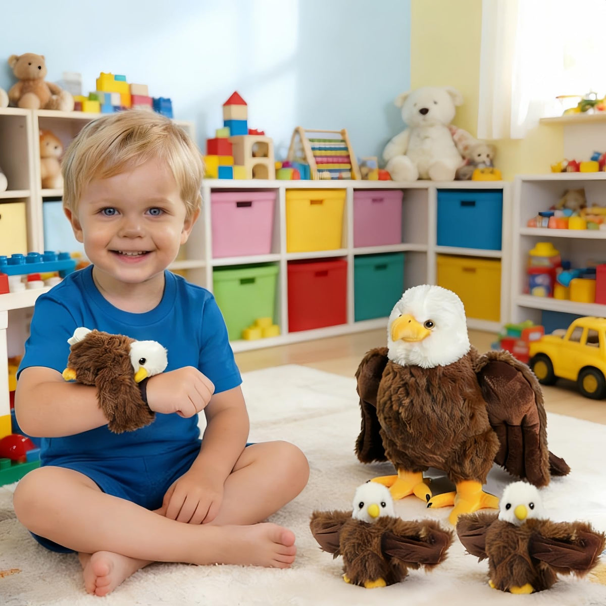 Youthfuljive bald eagle baby plush 4.7-inch, three little chicks ready for adventures.