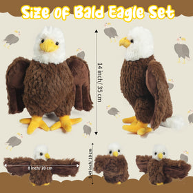 Youthfuljive bald eagle baby plush 4.7-inch, transforms into slap bracelets for active play.