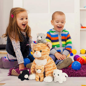 Youthfuljive cat plush suitable for kids' playrooms.