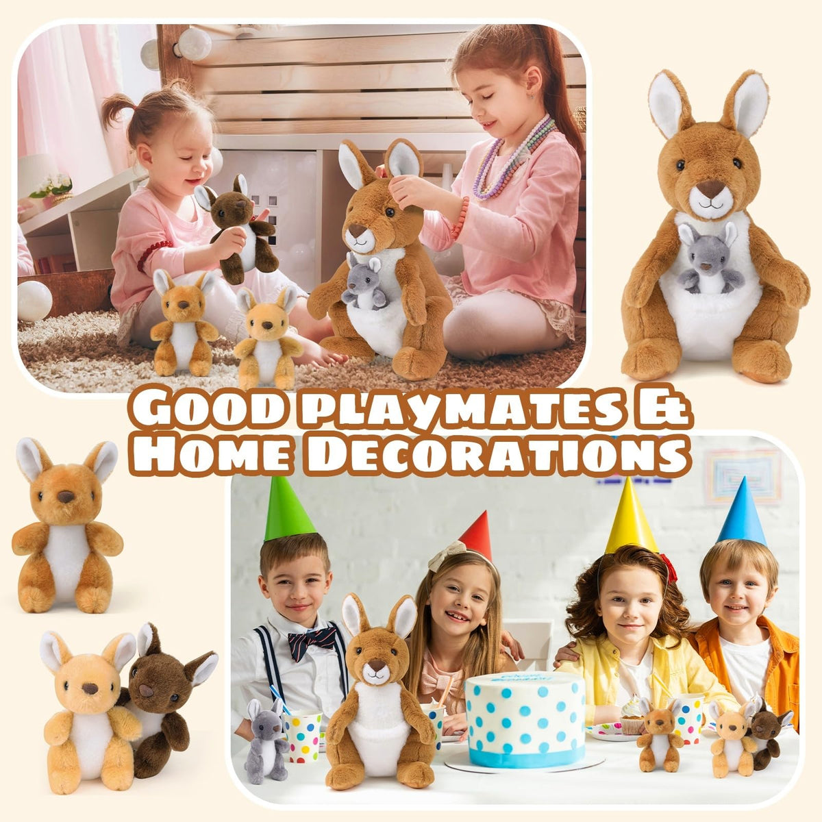 Youthfuljive large mommy kangaroo plush complements kids' playrooms and bedrooms