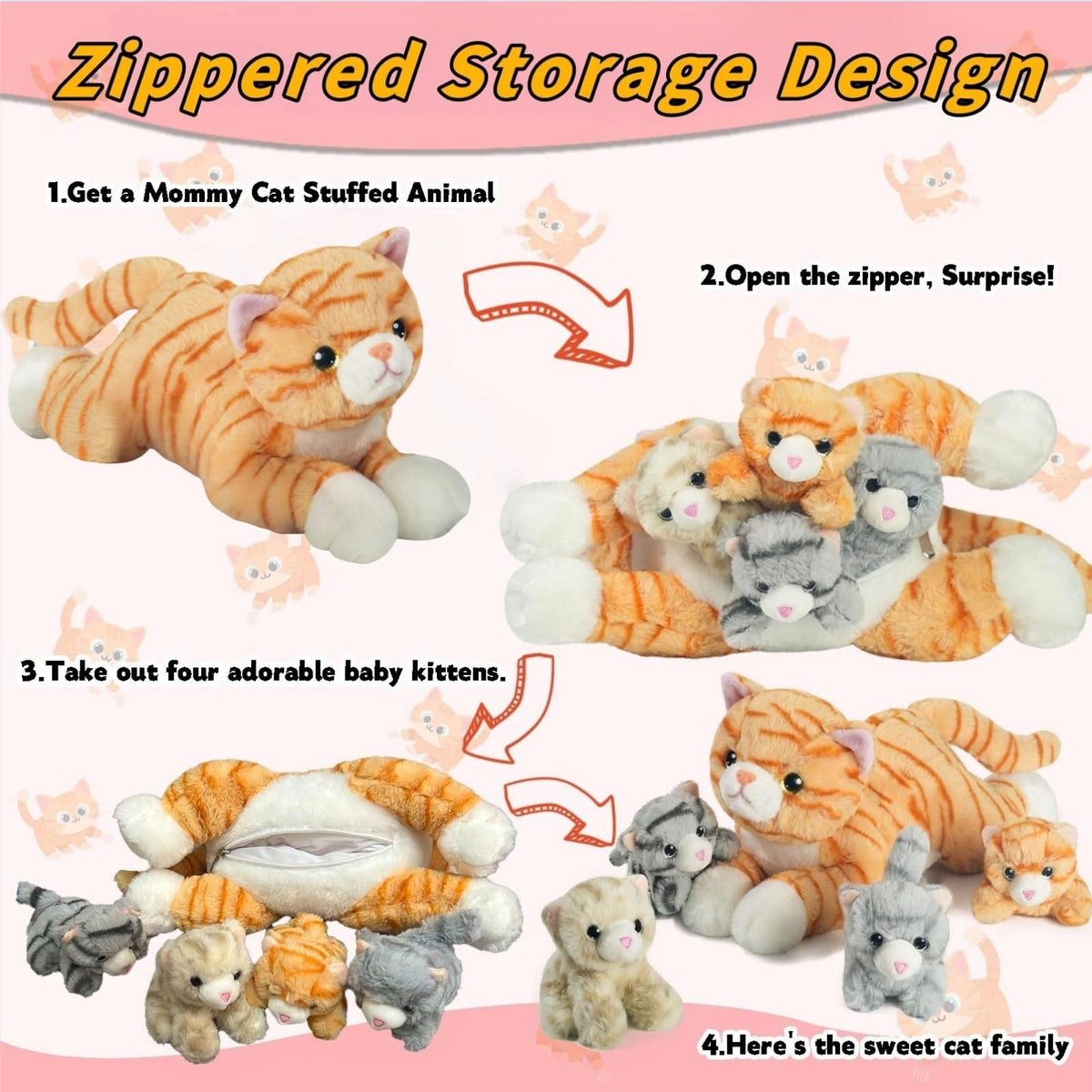 Youthfuljive kid-friendly cat plush gift pack ready for birthdays